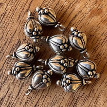Load image into Gallery viewer, Sterling Silver, India, 925, Metal, Heart-Shaped, Beads, Silver, Dangle, Charms, Pendants, Crafted, Silversmiths, Jewellery, Indian, Ethnic, Tribal, Bracelets, Earrings, Necklaces, Copper, Zinc, Nickel, Statement Jewellery, Sub-Continent,