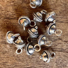 Load image into Gallery viewer, Sterling Silver, India, 925, Metal, Spin-Top Rounds, Beads, Antique-Style, Silver, Dangle, Charms, Pendants, Crafted, Silversmiths, Jewellery, Indian, Ethnic, Tribal, Bracelets, Earrings, Necklaces, Copper, Zinc, Nickel, Statement Jewellery, Sub-Continent,