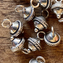 Load image into Gallery viewer, Sterling Silver, India, 925, Metal, Spin-Top Rounds, Beads, Antique-Style, Silver, Dangle, Charms, Pendants, Crafted, Silversmiths, Jewellery, Indian, Ethnic, Tribal, Bracelets, Earrings, Necklaces, Copper, Zinc, Nickel, Statement Jewellery, Sub-Continent,