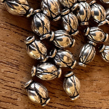 Load image into Gallery viewer, Sterling Silver, India, 925, Metal, Fluted, Oval Lantern Beads, Beads, Antique-Style, Silver, Dangle, Charms, Pendants, Crafted, Silversmiths, Jewellery, Indian, Ethnic, Tribal, Bracelets, Earrings, Necklaces, Copper, Zinc, Nickel, Statement Jewellery,