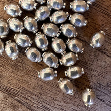 Load image into Gallery viewer, Sterling Silver, India, 925, Metal, Oval, Fluted, Beads, Silver, Dangle, Charms, Pendants, Crafted, Silversmiths, Jewellery, Indian, Ethnic, Tribal, Bracelets, Earrings, Necklaces, Copper, Zinc, Nickel, Statement Jewellery,