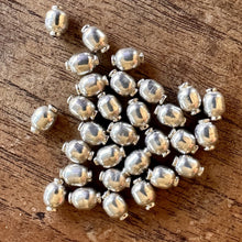 Load image into Gallery viewer, Sterling Silver, India, 925, Metal, Oval, Fluted, Beads, Silver, Dangle, Charms, Pendants, Crafted, Silversmiths, Jewellery, Indian, Ethnic, Tribal, Bracelets, Earrings, Necklaces, Copper, Zinc, Nickel, Statement Jewellery,