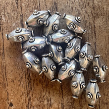 Load image into Gallery viewer, Sterling Silver, India, 925, Four-Sided, Torpedo-Shaped, Metal, Beads, Ovals, Silver, Dangle, Charms, Pendants, End Caps, Crafted, Silversmiths, Jewellery, Indian, Ethnic, Tribal, Bracelets, Earrings, Necklaces, Copper, Zinc, Nickel, Statement Jewellery,