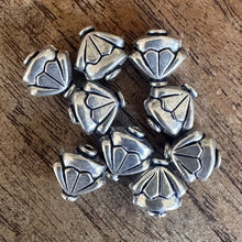 Load image into Gallery viewer, Sterling Silver, India, 925, Metal, Antique-Style, Umbrella-Shaped, Spacers, Beads, Ovals, Silver, Dangle, Charms, Pendants, Crafted, Silversmiths, Jewellery, Indian, Ethnic, Tribal, Bracelets, Earrings, Necklaces, Copper, Zinc, Nickel, Statement Jewellery,