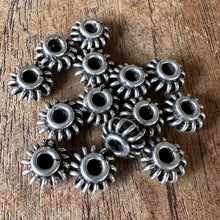 Load image into Gallery viewer, Sterling Silver, India, 925, Spring-Like Coiled Rondells, Metal, Beads, Coiled, Silver, Dangle, Charms, Pendants, Crafted, Silversmiths, Jewellery, Indian, Ethnic, Tribal, Bracelets, Earrings, Necklaces, Copper, Zinc, Nickel, Statement Jewellery,