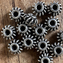 Load image into Gallery viewer, Sterling Silver, India, 925, Spring-Like Coiled Rondells, Metal, Beads, Coiled, Silver, Dangle, Charms, Pendants, Crafted, Silversmiths, Jewellery, Indian, Ethnic, Tribal, Bracelets, Earrings, Necklaces, Copper, Zinc, Nickel, Statement Jewellery,