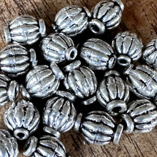 Load image into Gallery viewer, Sterling Silver, India, 925, Fluted Melon Beads, Metal, Beads, Coiled, Silver, Spacers, Dangle, Charms, Pendants, Crafted, Silversmiths, Jewellery, Indian, Ethnic, Tribal, Bracelets, Earrings, Necklaces, Copper, Zinc, Nickel, Statement Jewellery,