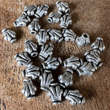 Load image into Gallery viewer, Sterling Silver, India, 925, Lions Paw, Fluted, Metal, Beads, Silver, Spacers, Dangle, Wheat Sheath, Charms, Pendants, Crafted, Silversmiths, Jewellery, Indian, Ethnic, Tribal, Bracelets, Earrings, Necklaces, Copper, Zinc, Nickel, Statement Jewellery,
