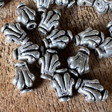Load image into Gallery viewer, Sterling Silver, India, 925, Lions Paw, Fluted, Metal, Beads, Silver, Spacers, Dangle, Wheat Sheath, Charms, Pendants, Crafted, Silversmiths, Jewellery, Indian, Ethnic, Tribal, Bracelets, Earrings, Necklaces, Copper, Zinc, Nickel, Statement Jewellery,
