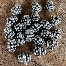 Load image into Gallery viewer, Sterling Silver, India, 925, Barrel Beads, Oval, Bali-Style, Metal, Beads, Silver, Spacers, Dangle, Charms, Pendants, Crafted, Silversmiths, Jewellery, Indian, Ethnic, Tribal, Bracelets, Earrings, Necklaces, Copper, Zinc, Nickel, Statement Jewellery,