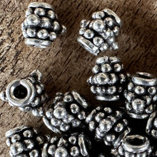 Load image into Gallery viewer, Sterling Silver, India, 925, Barrel Beads, Oval, Bali-Style, Metal, Beads, Silver, Spacers, Dangle, Charms, Pendants, Crafted, Silversmiths, Jewellery, Indian, Ethnic, Tribal, Bracelets, Earrings, Necklaces, Copper, Zinc, Nickel, Statement Jewellery,