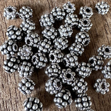 Load image into Gallery viewer, Sterling Silver, India, 925, Metal, Antique-Style, Beads, Granulated, Blackberries, Silver, Spacers, Bali-Style, Dangle, Charms, Pendants, Crafted, Silversmiths, Jewellery, Indian, Ethnic, Tribal, Bracelets, Earrings, Necklaces, Copper, Zinc, Nickel, Statement Jewellery,