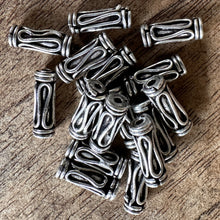 Load image into Gallery viewer, Sterling Silver, India, 925, Metal, Antique-Style, Beads, Tubes, Cylinders, Pipe Beads, Silver, Spacers, Bali-Style, Dangle, Charms, Pendants, Crafted, Silversmiths, Jewellery, Indian, Ethnic, Tribal, Bracelets, Earrings, Necklaces, Copper, Zinc, Nickel, Statement Jewellery,