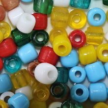 Load image into Gallery viewer, Beige, Yellow, Green, Red, Blue, Brown, White, Black, Glass, India, Indian, Varanasi, Jewellery, Bracelet, Necklace, Earrings, Bead Curtain, Suncatcher, 9mm, Opaque, Glazed, Transparent, 6mm, Collection, Mix,