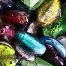 Load image into Gallery viewer, Colour Burst, Chunky, Glass, 1 Kilo, Colourful, Indian Silver Foil Beads, Diamonds, Cubes, Hearts, Drops, Round, Tabular, Oval, Bicones, Gourds, Twists, Jewellery, Red, Orange, Topaz, Yellow, Blue, Cyan, Capri, Cerulean, Navy, Sapphire, Cobalt, Azure, Black, Red, Brown, Green, Clear, Grey, Charcoal, Green, Olive, Purple, Teal, Emerald Green, Lime, Forest Green, Mint, Avocado, Apple, Chartreuse, Violet, Fuchsia, Ruby, Magenta, Indigo, Mauve, Blackberry,  Suncatchers,