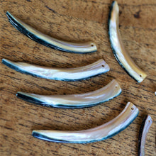 Load image into Gallery viewer, Trochus Shell, Dog Tags, Plates, Name Tags, Axe Heads, Machetes, Love Hearts, Yokes, Drops, Tears, Tiles, Ovals, Shields, Donuts, Shards, Claws, Shields, Buttons, Teardrops, Raindrops, Mother of Pearl Shell, MOP, White, Gold, Pink, Brown, Black, Green, Rain, Abalone, Green Abalone, Trochus, Cowrie Shell, Green Lip Mussel, Pink Lip Mussel, Paua Shell, Necklace, Earrings, Jewellery, West Australia, Black Abalone, Beader, Artisans, Jewellery-Making, Key Rings, Beads, Rings, North Western Australia, North,