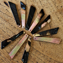 Load image into Gallery viewer, Brown Mother of Pearl, Dog Tags, Plates, Name Tags, Axe Heads, Machetes, Love Hearts, Yokes, Drops, Tears, Tiles, Ovals, Shields, Donuts, Shards, Claws, Shields, Buttons, Teardrops, Raindrops, Mother of Pearl Shell, MOP, White, Gold, Pink, Brown, Black, Green, Rain, Abalone, Green Abalone, Trochus, Cowrie Shell, Green Lip Mussel, Pink Lip Mussel, Pau Shell, Necklace, Earrings, Jewellery, West Australia, Black Abalone, Beader, Artisans, Jewellery-Making, Key Rings, Beads, Rings,