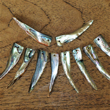 Load image into Gallery viewer, Brown Abalone, Plates, Name Tags, Axe Heads, Machetes, Love Hearts, Yokes, Drops, Tears, Tiles, Ovals, Shields, Donuts, Shards, Claws, Shields, Buttons, Teardrops, Raindrops, Mother of Pearl Shell, MOP, White, Gold, Pink, Brown, Black, Green, Rain, Abalone, Green Abalone, Trochus, Cowrie Shell, Green Lip Mussel, Pink Lip Mussel, Paua Shell, Necklace, Earrings, Jewellery, West Australia, Black Abalone, Beader, Artisans, Jewellery-Making, Key Rings, Beads, Rings, North Western Australia, North,