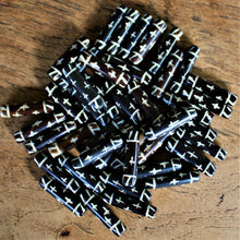 Load image into Gallery viewer, India, Beads, Jewellery Making, Africa, Ethnic, Batik, Collection, Necklace, Bracelet, Dyed, Water Buffalo, Bone, Buffalo, Asia, Thailand, Borneo, Indonesia, China, Hair Pipes, Choker, Boho, Ankle Bangle, Costume Jewellery, Craft, Art, Projects, North America, Horn, Black, Brown, African Inspired, Indian-Style, Vintage, Tribal, Cylinder, Pipes, Tribal Jewellery, Kenya, Nigeria, Ghana, Cow, Goats, Camels, Hand-Carved, Tubes, Beige, Purple, Three-Dot,