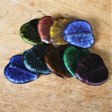 Load image into Gallery viewer, India, Silver Foil, Beads, Statement, Sapphire, Emerald Green, Ice Blue, Olive, Blackberry, Copper, Gold Leaf, Blackberry, Amber Necklace, Combo, Collection, Jewellery-Making, Chunky, Jewellery, Global Beads, Glass, Large Hole, Centre-Drill, Hearts,