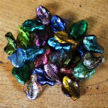 Load image into Gallery viewer, India, Silver Foil, Beads, Statement, Olive, Copper, Pale Amethyst, Capri Blue, Forest Green, Necklace, Collection, Jewellery-Making, Chunky, Jewellery, Suncatcher, Glass, Large Hole, Centre-Drill, Hearts, Bead Curtain, Mix, Speckled-Twists,