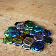 Load image into Gallery viewer, India, Silver Foil, Beads, Statement, Necklace, Collection, Gold Leaf, Copper, Pale Amethyst, Clear, Forest Green, Pale Topaz, Gold Leaf, Ice Green, Lilac, Jewellery-Making, Chunky, Jewellery, Glass, Large Hole, Centre-Drill, Hearts, Bead Curtain, Mix, Speckled-Twists, Tigertail, Leather, Fishing Line, Round Flat Tabular, Suncatcher,