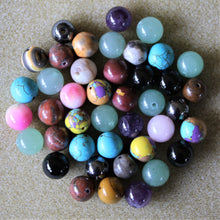 Load image into Gallery viewer, Semi-Precious, Rose Quartz, Moonstone, Turquoise, Tiger Eye, Onyx, Obsidian, Mookaite, Lapis Lazuli, Labradorite, Jasper, Jade, Amethyst, Agate, Aventurine, Unpolished, Stone, Statement, Spiritual, Polished, Ochre, Necklace, Mustard Yellow, Mix, Leather, Jewellery-Making, Bracelet, Bangle, Anklet, Healing Qualities, Collection, Boho-Style, Beads, Assorted,