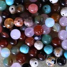 Load image into Gallery viewer, Semi-Precious, Rose Quartz, Moonstone, Turquoise, Tiger Eye, Onyx, Obsidian, Mookaite, Lapis Lazuli, Labradorite, Jasper, Jade, Amethyst, Agate, Aventurine, Unpolished, Stone, Statement, Spiritual, Polished, Ochre, Necklace, Mustard Yellow, Mix, Leather, Jewellery, Jewellery-Making, Bracelet, Bangle, Anklet, Healing Qualities, Collection, Boho-Style, Beads, Assorted,