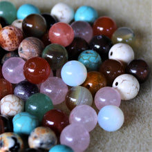 Load image into Gallery viewer, Semi-Precious, Rose Quartz, Moonstone, Turquoise, Tiger Eye, Onyx, Obsidian, Mookaite, Lapis Lazuli, Labradorite, Jasper, Jade, Amethyst, Agate, Aventurine, Unpolished, Stone, Statement, Spiritual, Polished, Ochre, Necklace, Mustard Yellow, Mix, Leather, Jewellery, Jewellery-Making, Bracelet, Bangle, Anklet, Healing Qualities, Collection, Boho-Style, Beads, Assorted,