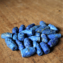 Load image into Gallery viewer, Afghanistan, Blue, Gold, Semi-Precious, Jewellery-Making, Chunky, Jewellery, Global Beads, Collection, Mix, Pyrite, Flecks, Tigertail, Craftline, Leather, Necklace, Anklet, Bracelet,  Bangle, Ethnic, Tribal, Cross-Hatch, Cylinder, Barrel, Oval