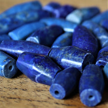 Load image into Gallery viewer, Afghanistan, Blue, Gold, Semi-Precious, Jewellery-Making, Chunky, Jewellery, Worldwide Beads, Collection, Mix, Pyrite, Flecks, Tigertail, Craftline, Leather, Necklace, Anklet, Bracelet,  Bangle, Ethnic, Tribal, Bicone, Spiritual, Lapis Lazuli, Lapis,