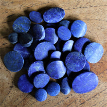 Load image into Gallery viewer, Afghanistan, Blue, Gold, Semi-Precious, Jewellery-Making, Chunky, Jewellery, Global Beads, Collection, Mix, Pyrite, Flecks, Tigertail, Craftline, Leather, Necklace, Anklet, Bracelet,  Bangle, Ethnic, Tribal, Tabular, Spiritual, Lapis Lazuli, Lapis, Unpolished, Partially,