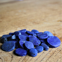 Load image into Gallery viewer, Afghanistan, Blue, Gold, Semi-Precious, Jewellery-Making, Chunky, Jewellery, Global Beads, Collection, Mix, Pyrite, Flecks, Tigertail, Craftline, Leather, Necklace, Anklet, Bracelet,  Bangle, Ethnic, Tribal, Tabular, Spiritual, Lapis Lazuli, Lapis, Unpolished, Partially,
