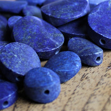 Load image into Gallery viewer, Afghanistan, Blue, Gold, Semi-Precious, Jewellery-Making, Chunky, Jewellery, Global Beads, Collection, Mix, Pyrite, Flecks, Tigertail, Craftline, Leather, Necklace, Anklet, Bracelet,  Bangle, Ethnic, Tribal, Tabular, Spiritual, Lapis Lazuli, Lapis, Unpolished, Partially,