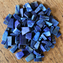 Load image into Gallery viewer, Afghanistan, Blue, Gold, Semi-Precious, Jewellery-Making, Chunky, Jewellery, Worldwide Beads, Collection, Mix, Pyrite, Flecks, Tigertail, Craftline, Leather, Necklace, Anklet, Bracelet, Bangle, Ethnic, Tribal, Axe Head, Spiritual, Lapis Lazuli, Lapis, Unpolished,
