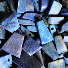 Load image into Gallery viewer, Afghanistan, Blue, Gold, Semi-Precious, Jewellery-Making, Chunky, Jewellery, Worldwide Beads, Collection, Mix, Pyrite, Flecks, Tigertail, Craftline, Leather, Necklace, Anklet, Bracelet, Bangle, Ethnic, Tribal, Axe Head, Spiritual, Lapis Lazuli, Lapis, Unpolished,