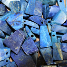 Load image into Gallery viewer, Afghanistan, Blue, Gold, Semi-Precious, Jewellery-Making, Chunky, Jewellery, Worldwide Beads, Collection, Mix, Pyrite, Flecks, Tigertail, Craftline, Leather, Necklace, Anklet, Bracelet, Bangle, Ethnic, Tribal, Axe Head, Spiritual, Lapis Lazuli, Lapis, Unpolished,