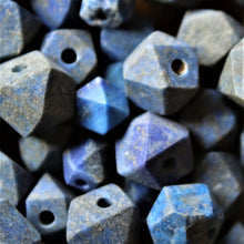 Load image into Gallery viewer, Afghanistan, Blue, Gold, Semi-Precious, Jewellery-Making, Chunky, Jewellery, Global Beads, Collection, Mix, Pyrite, Flecks, Tigertail, Craftline, Leather, Necklace, Anklet, Bracelet, Bangle, Ethnic, Tribal, Spiritual, Lapis Lazuli, Lapis, Unpolished, Hexagonal, Disks, Statement,