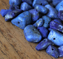 Load image into Gallery viewer, Afghanistan, Blue, Gold, Semi-Precious, Jewellery-Making, Chunky, Jewellery, Worldwide Beads, Collection, Mix, Pyrite, Flecks, Tigertail, Craftline, Leather, Necklace, Anklet, Bracelet,  Bangle, Ethnic, Tribal, Bicone, Spiritual, Lapis Lazuli, Lapis,
