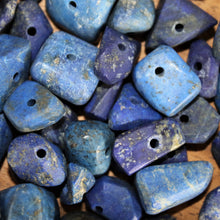 Load image into Gallery viewer, Afghanistan, Blue, Gold, Semi-Precious, Jewellery-Making, Chunky, Jewellery, Worldwide Beads, Collection, Mix, Pyrite, Flecks, Tigertail, Craftline, Leather, Necklace, Anklet, Bracelet,  Bangle, Ethnic, Tribal, Bicone, Spiritual, Lapis Lazuli, Lapis,