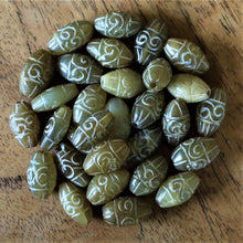 Load image into Gallery viewer, Chinese Jade, Hand Carved, Oval, Stone, Collection, Jewellery-Making, Assorted, Mix, Semi-Precious, Stone, Beads, Bead Box, Ethnic, Tribal, Boho, Engraved, Green, Yellow, Oval, Global Beads, Centre-Drill, Hole, Imperial Gem, Kidney Stone, Jewellery, White, Red, Black, Myanmar, Burma, Guatemala, Australia, New Zealand, Mineral, China, Earrings, Anklets, Bracelets, Necklaces, Asia, Jade, Loin