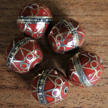 Load image into Gallery viewer, Afghanistan, Turkmenistan, Brass, Turkoman,  Imperfections, Jewellery, Global Beads, Collection, Mix, Tigertail, Craftline, Leather, Necklace, Earrings, Ethnic, Tribal, Statement Jewellery, Top-Drill, Hole, Afghan, Middle Eastern, Enamel, Inlaid, Bracelet, Anklet, Filigree, Wire, Wrapping, Lapis, Rustic, Old, Jasper,