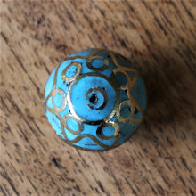 Load image into Gallery viewer, Afghanistan, Turkmenistan, Brass, Turkoman,  Imperfections, Jewellery, Global Beads, Collection, Mix, Tigertail, Craftline, Leather, Necklace, Earrings, Ethnic, Tribal, Statement Jewellery, Top-Drill, Hole, Afghan, Middle Eastern, Enamel, Inlaid, Bracelet, Anklet, Filigree, Wire, Wrapping, Lapis, Rustic, Old, Turquoise,