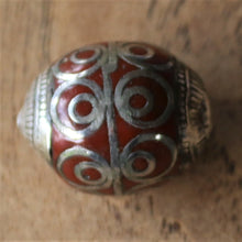 Load image into Gallery viewer, Afghanistan, Turkmenistan, Brass, Turkoman,  Imperfections, Jewellery, Global Beads, Collection, Mix, Tigertail, Craftline, Leather, Necklace, Earrings, Ethnic, Tribal, Statement Jewellery, Top-Drill, Hole, Afghan, Middle Eastern, Enamel, Inlaid, Bracelet, Anklet, Filigree, Wire, Wrapping, Jasper,