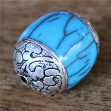 Load image into Gallery viewer, Jewellery-Making, Silver, Resin, Crackle, Tibet, Imperfections, Jewellery, Global Beads, Collection, Mix, Tigertail, Craftline, Leather, Necklace, Earrings, Ethnic, Tribal, Statement Jewellery, Top-Drill, Hole, Himalayas, Bracelet, Anklet, Bangle, Turquoise, Currency, Trading, Batik, Ovals, Brown, White