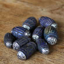 Load image into Gallery viewer, Tyre, Tread, Turkoman, Turkmenistan, Tribal, Trading, Top-Drill, Tigertail, Statement, Jewellery, Silver, Oval, Necklace, Mix, Middle, Eastern, Leather, Lapis, Lazuli, Jewellery-Making, Jewellery, Imperfections, Hole, Global, Beads, Ethnic, Earrings, Currency, Craftline, Collection, Bracelet, Blue, Anklet, Afghanistan, Afghan, Old,