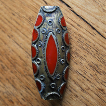 Load image into Gallery viewer, Turkoman, Afghanistan, Turkmenistan, Brass, Jewellery-Making, Jewellery, Global Beads, Collection, Mix, Tigertail, Craftline, Leather, Necklace, Ethnic, Tribal, Iran, White Metal, Traditional, Semi-Precious, Jasper, Malachite, Lapis Lazuli, Coral, Hand-Beaten,