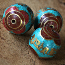 Load image into Gallery viewer, Jewellery-Making, Silver, Resin, Crackle, Tibet, Imperfections, Jewellery, Global Beads, Collection, Mix, Tigertail, Craftline, Leather, Necklace, Earrings, Ethnic, Tribal, Statement Jewellery, Top-Drill, Hole, Himalayas, Bracelet, Anklet, Bangle, Blue, Currency, Trading, Buddha,