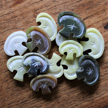 Load image into Gallery viewer, Jade, Mushrooms, Sliced, Semi-Precious, Jewellery-Making, Jewellery, Healing, Collection, Mix, Tigertail, Craftline, Necklace, Bracelet, Spiritual, Kidneys, Bladder, Stomach, Healing Qualities, Polished, Boho, Boho-Style, Beads, Bead Thread, Ceremonial, Asia, Afghan, Unpolished, Imperial Gem, China, Henan, Afghanistan, Jewellery, Ethnic-Style, Tribal,