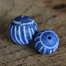 Load image into Gallery viewer, Afghanistan, Blue, Gold, Semi-Precious, Jewellery-Making, Chunky, Jewellery, Global Beads, Collection, Mix, Pyrite, Flecks, Tigertail, Craftline, Leather, Necklace, Anklet, Bracelet, Bangle, Ethnic, Tribal, Spiritual, Lapis Lazuli, Lapis, Unpolished, Melons, Disks, Statement, Head Pin, Soccer,